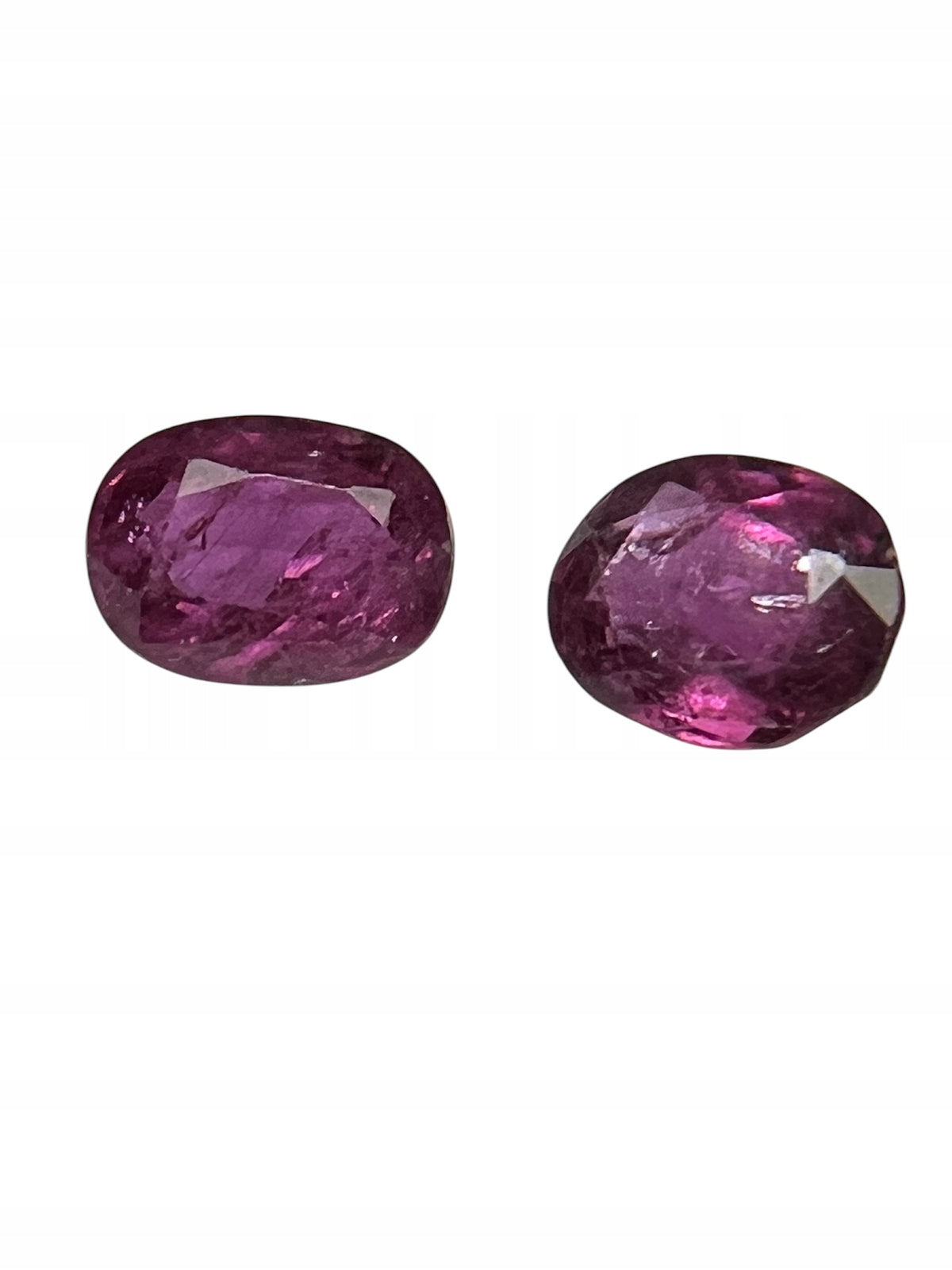 RUBIN NATURALNY OWAL 0,71 ct 2 sztuki