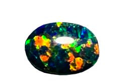 OPAL ARLEKIN KABOSZON CZARNY OWAL 7x5 mm