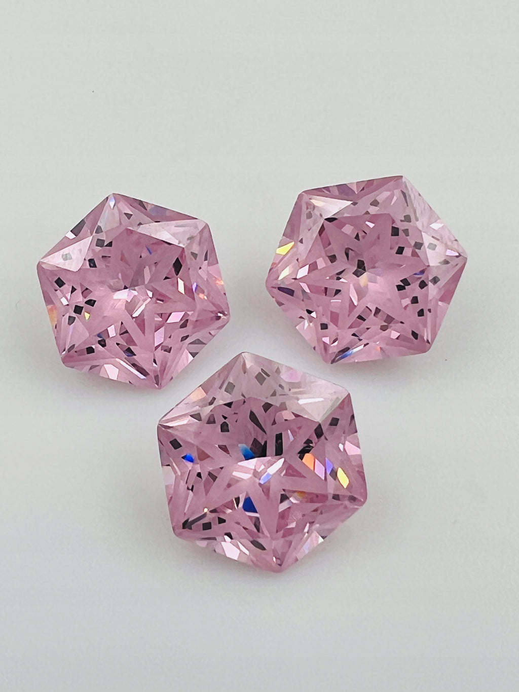 CYRKONIA RÓŻOWA SZEŚCIOKĄT 15X15 mm