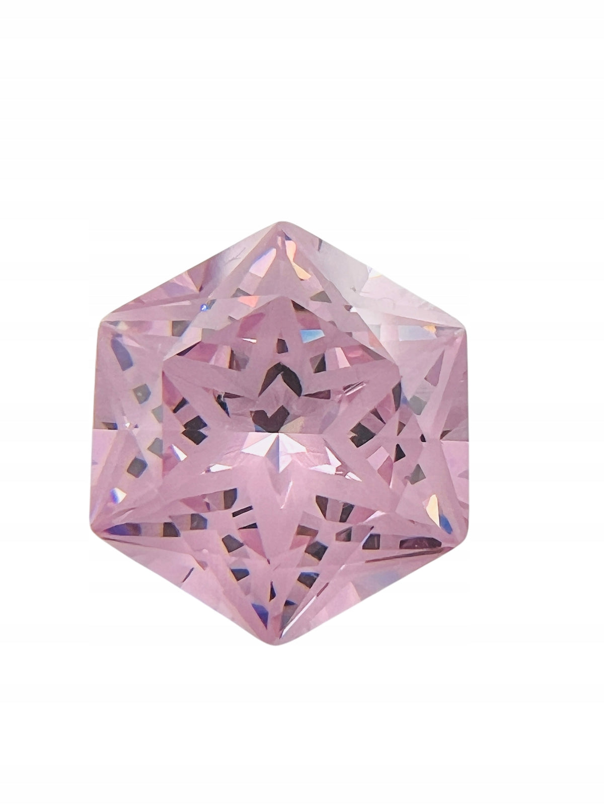 CYRKONIA RÓŻOWA SZEŚCIOKĄT 15X15 mm