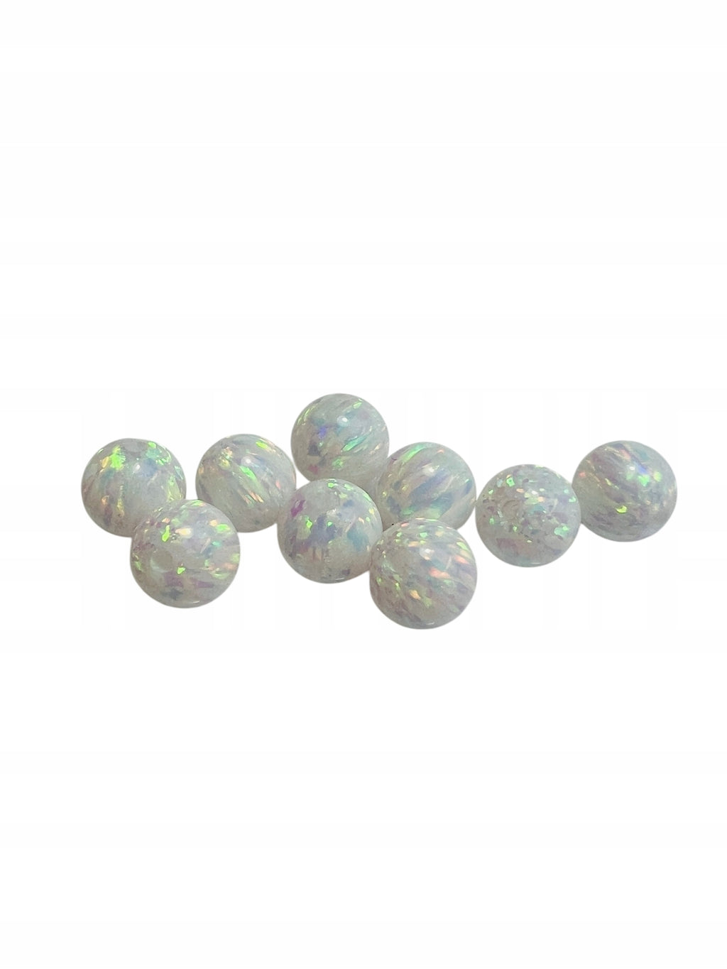 OPAL BIAŁY ARLEKIN KULA 4 mm NAWIERCONA