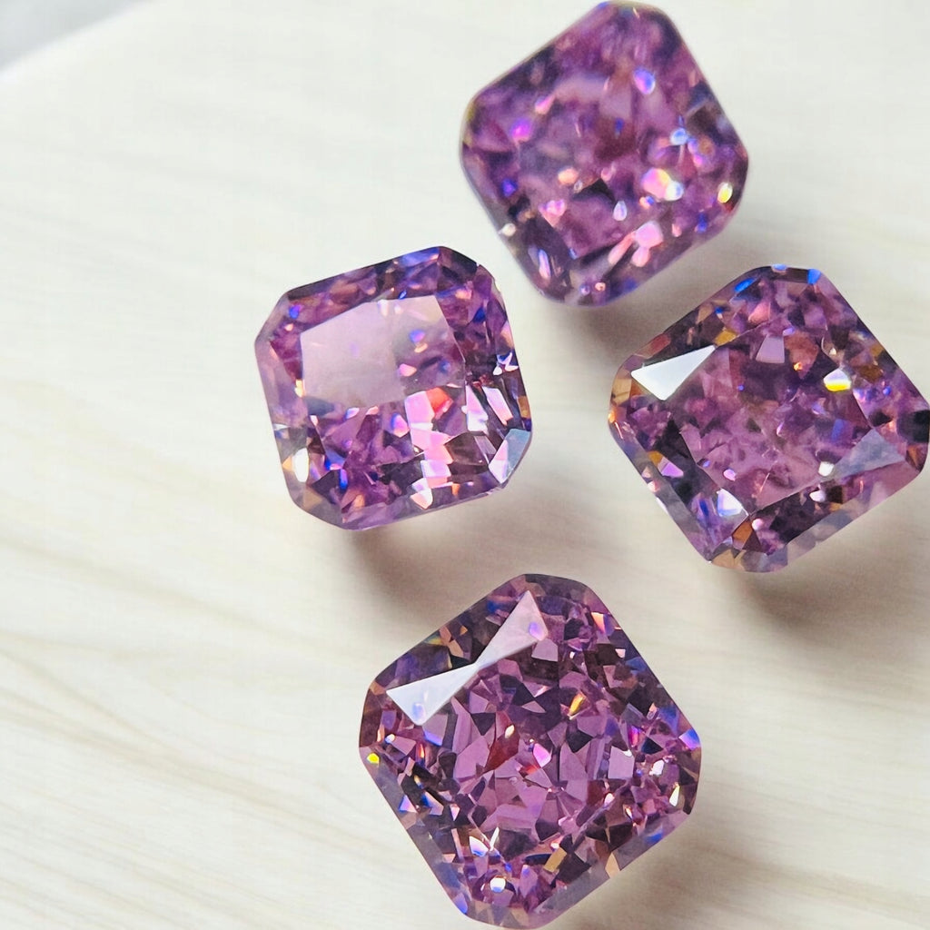 CYRKONIA ametyst OŚMIOKĄT 6x6 mm