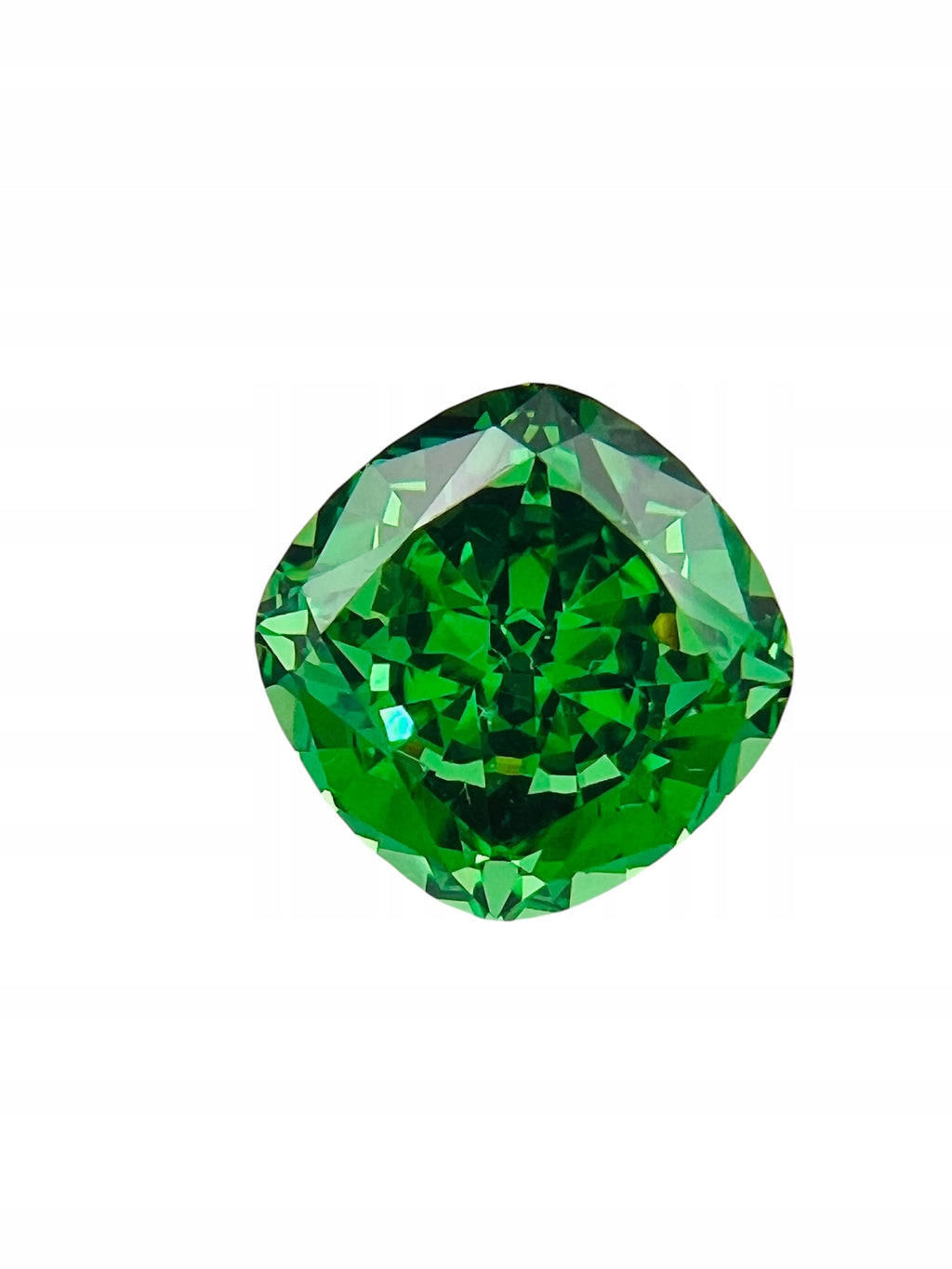 CYRKONIA zielona PODUSZKA 10x10 mm