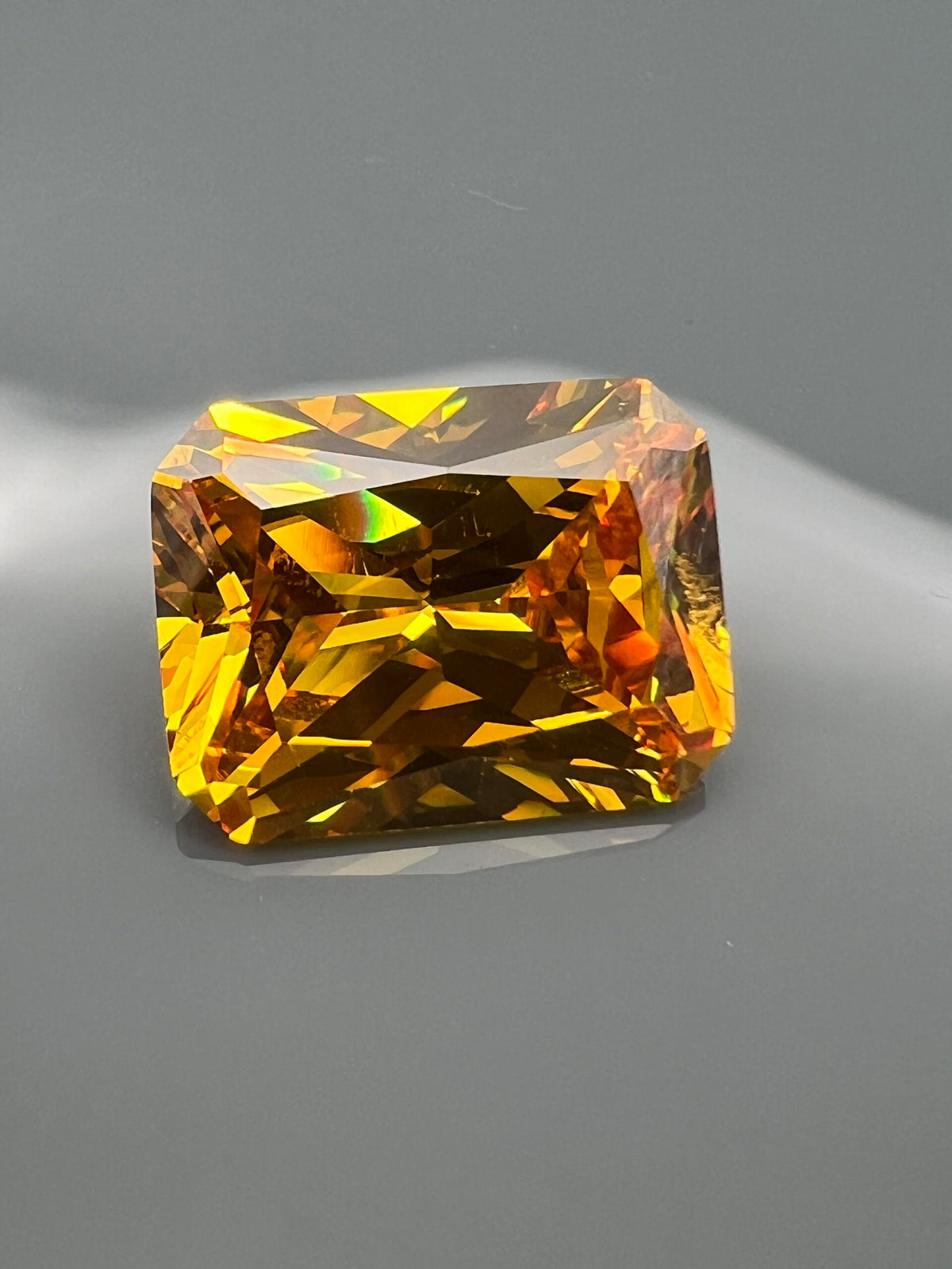 CYRKONIA żółta OŚMIOKĄT 17x13 mm