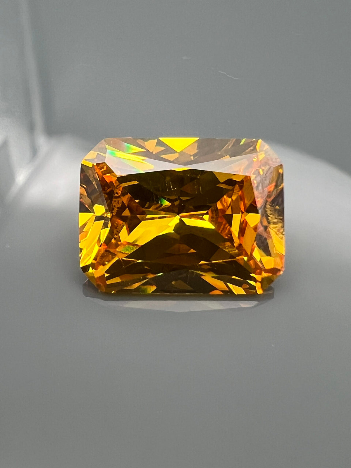 CYRKONIA żółta OŚMIOKĄT 17x13 mm