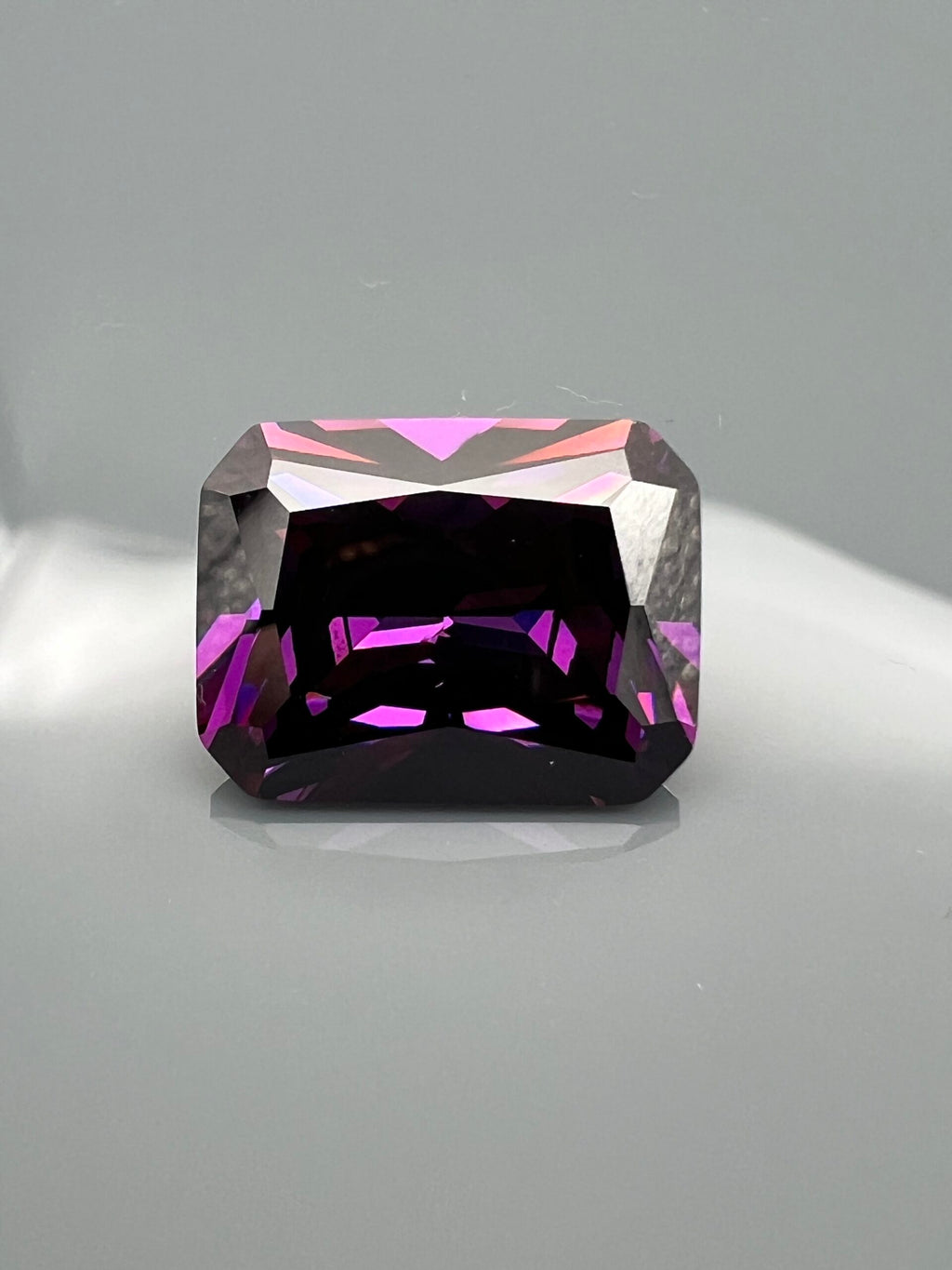 CYRKONIA ametyst OŚMIOKĄT 17x13 mm