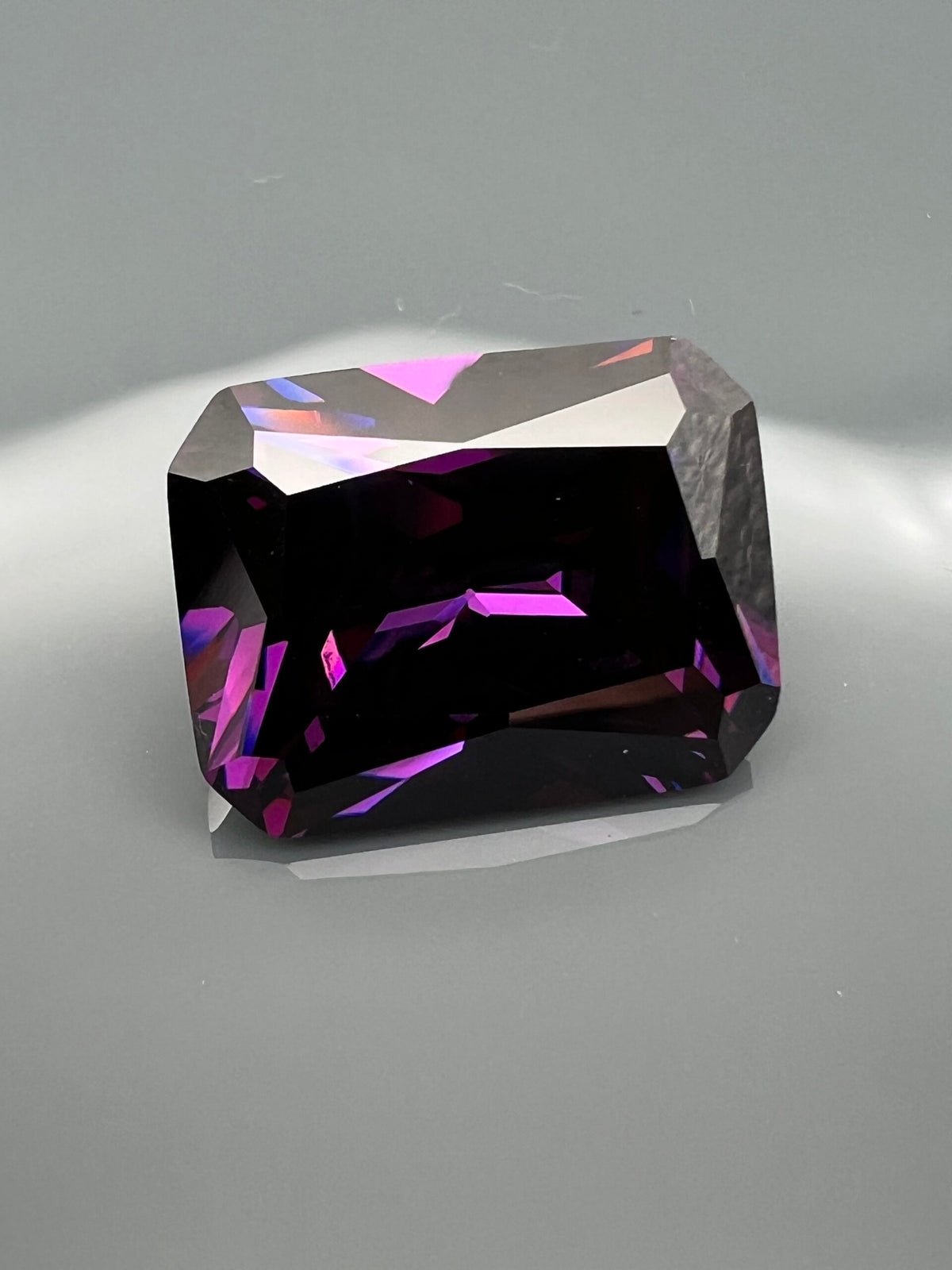 CYRKONIA ametyst OŚMIOKĄT 17x13 mm
