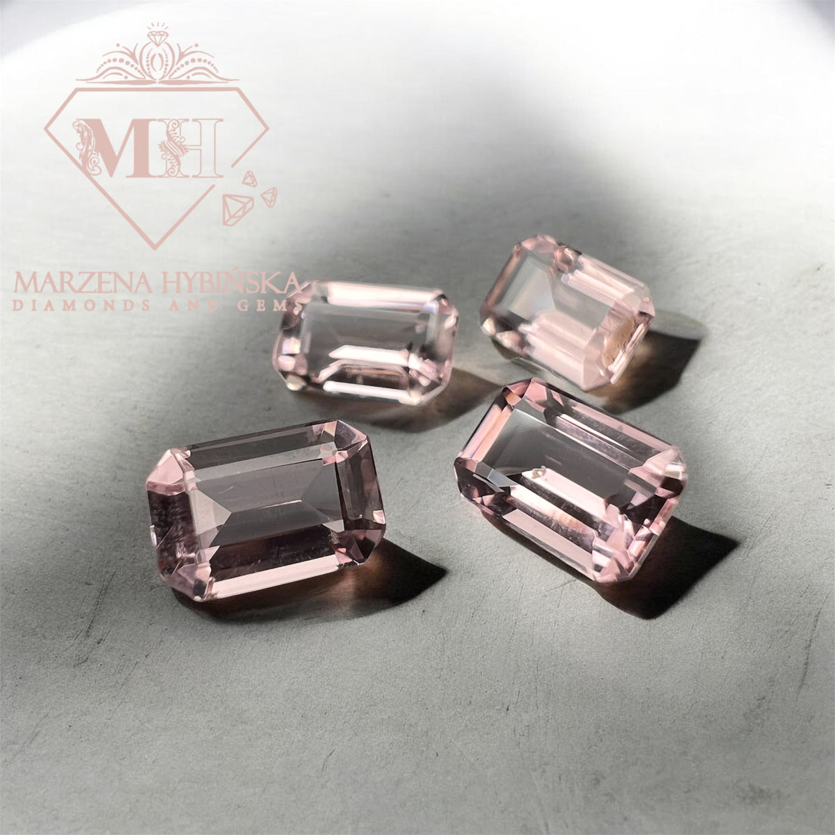 Morganit różowy OŚMIOKĄT 6X4 mm