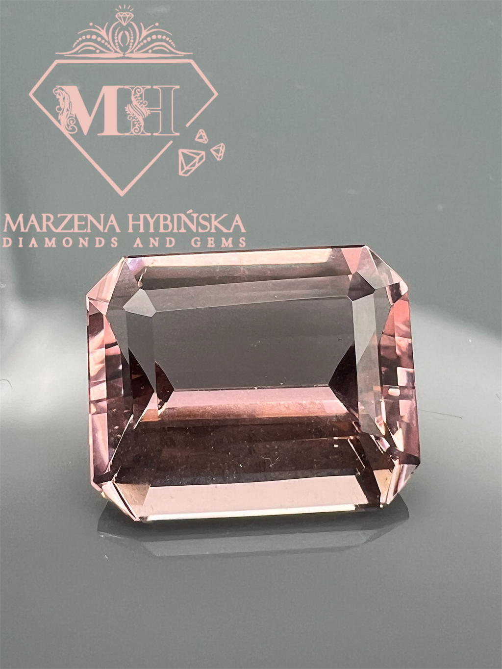 Morganit różowy OŚMIOKĄT 12x10 mm