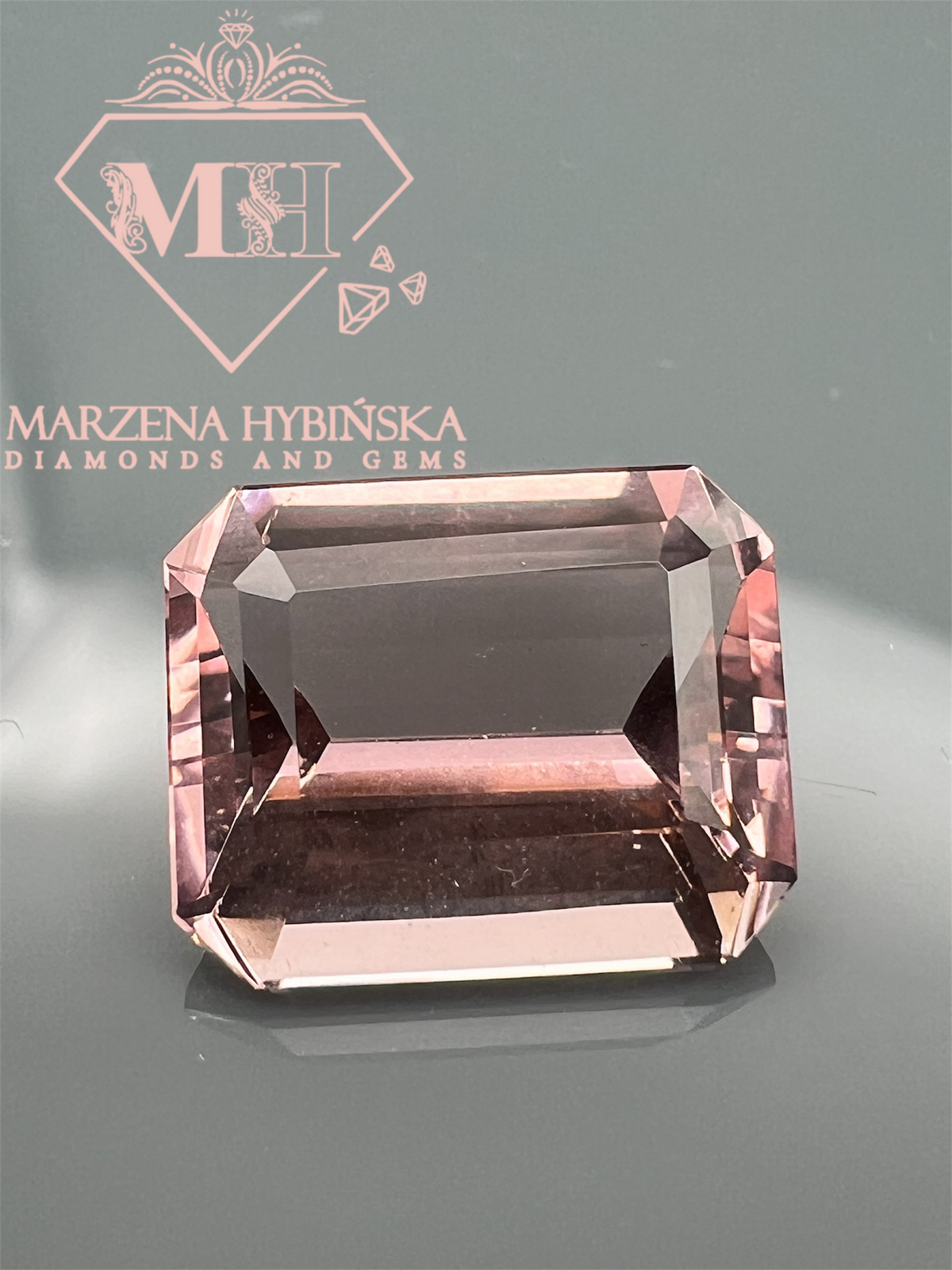 Morganit różowy OŚMIOKĄT 12x10 mm