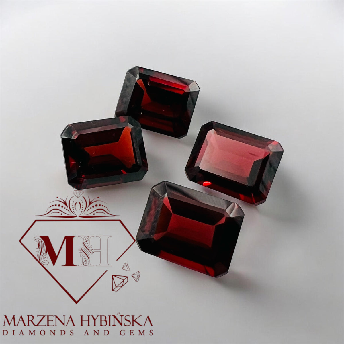 GRANAT CZERWONY OŚMIOKĄT 10X8 mm