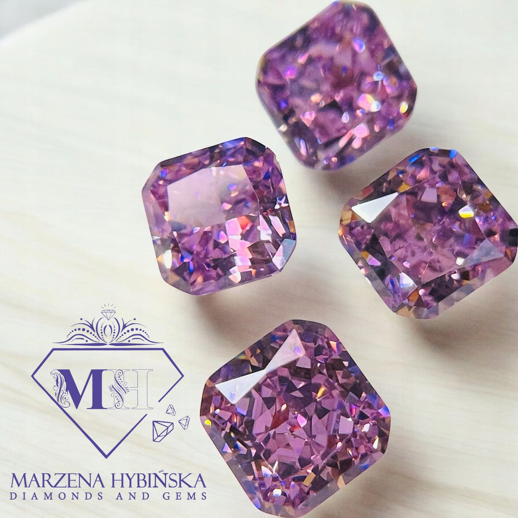 CYRKONIA ametyst OŚMIOKĄT 6x6 mm