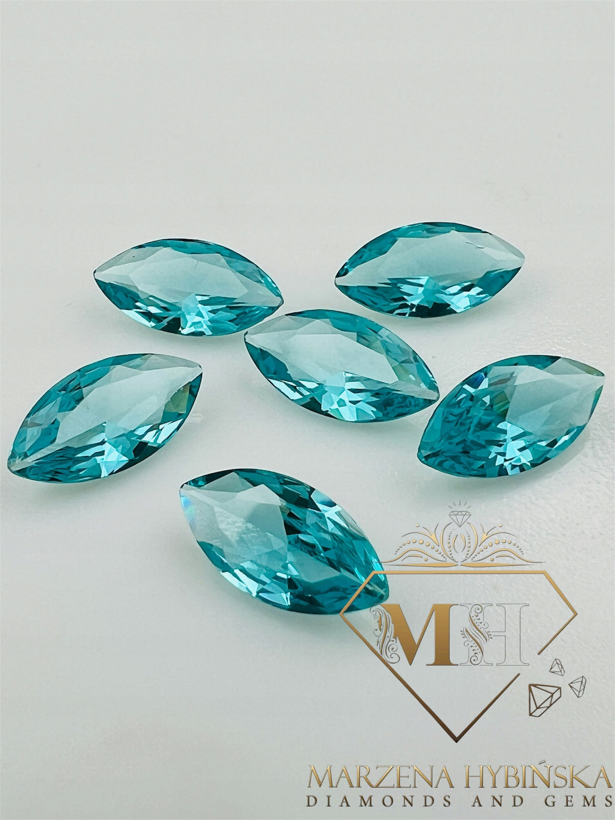 CYRKONIA PARAIBA MARKIZA 12X6 1 sztuka