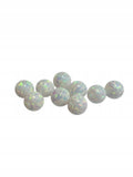 OPAL BIAŁY ARLEKIN KULA 6 mm NAWIERCONA