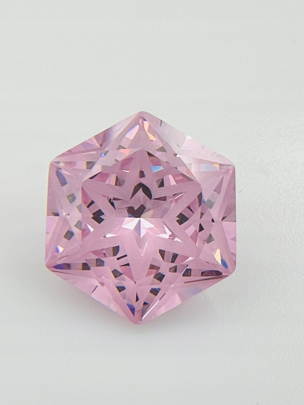 CYRKONIA RÓŻOWA SZEŚCIOKĄT 15X15 mm